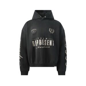 Represent Black Graphic Hoodie for Men